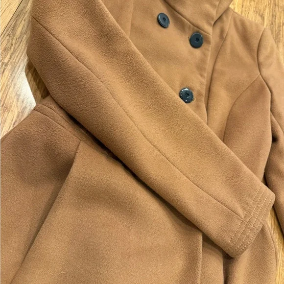 Zara Tan Double-Breasted Pea Coat - Picture 8 of 16